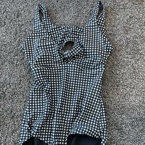 Albion Fit gingham one piece swimsuit